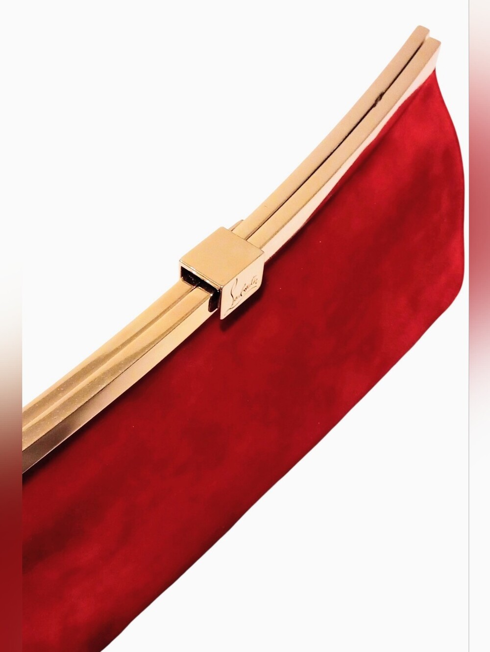 Christian Louboutin Palmette Clutch in Red Suede - Picture 11 of 16